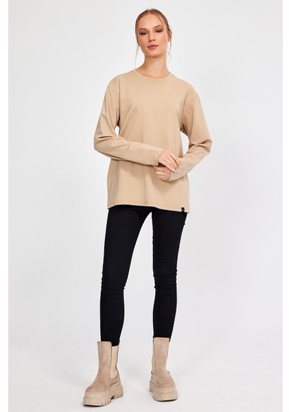 Bisiklet Yaka Basic Oversize Sweatshirt (E23-00160 00)