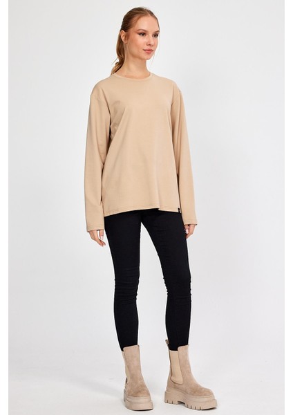 Bisiklet Yaka Basic Oversize Sweatshirt (E23-00160 00)