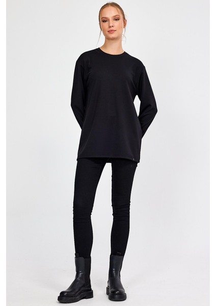 Bisiklet Yaka Basic Oversize Sweatshirt (E23-00160 00)