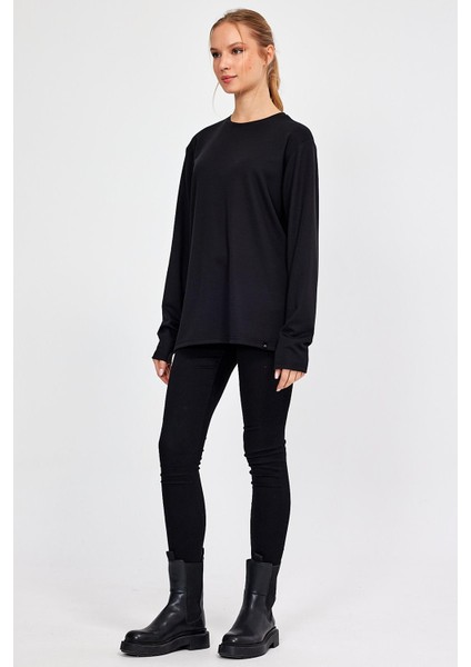 Bisiklet Yaka Basic Oversize Sweatshirt (E23-00160 00)