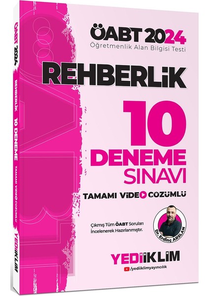 Yayınevi 2024 ÖABT Rehberlik Tamamı Video Çözümlü 10 Deneme Sınavı