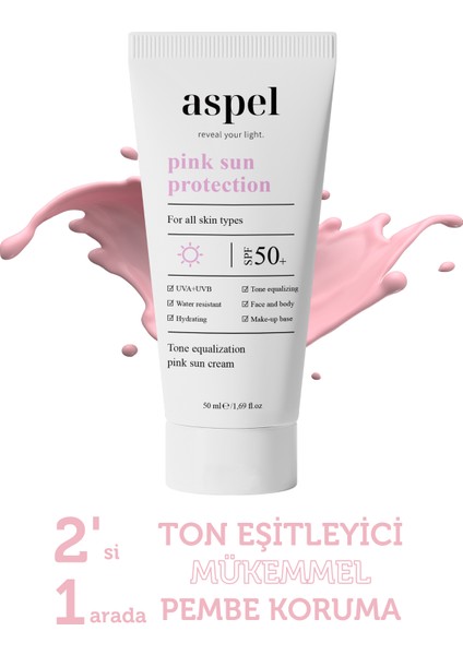 Ton Eşitleyici ve Nemlendirici Yüksek Korumalı Spf 50+ Pembe Güneş Kremi 50 ml