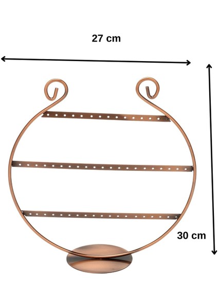 Metal Küpe Standı (27 Çift Küpe ) Orta Boy Oval Şeklinde Bronz, Küpe Takı Düzenleme Organizatör fiyatları