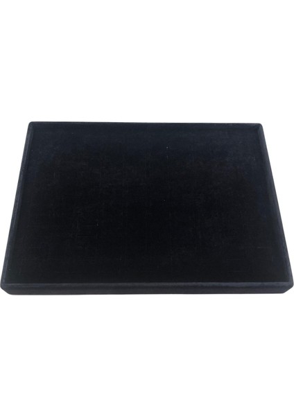 Yüzük Standı-Tablası 140 Lı Batırmalı Siyah Süet 25X35