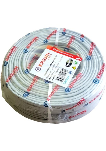 Kablo 2+1 0.50MM Cu Bakır 100MT Güvenlik Kamera Kablosu