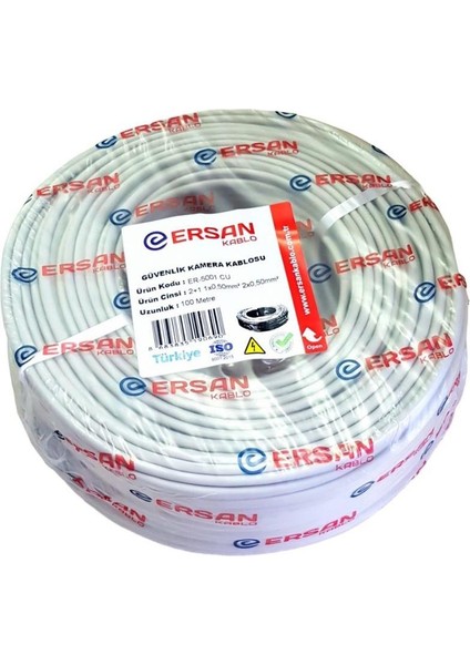 Kablo 2+1 0.50MM Cu Bakır 100MT Güvenlik Kamera Kablosu fiyatları