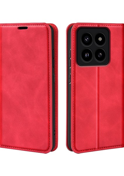 Xiaomi 14 Pro Kılıf Pu Deri Folio Flip Cüzdan Telefon Kapağı (Yurt Dışından)