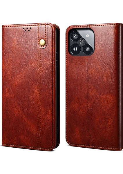 Xiaomi 14 Pro Pu Deri Çaşır At Telefon Kılıfı Stand Cüzdan Cep Telefonu Kapağı (Yurt Dışından)