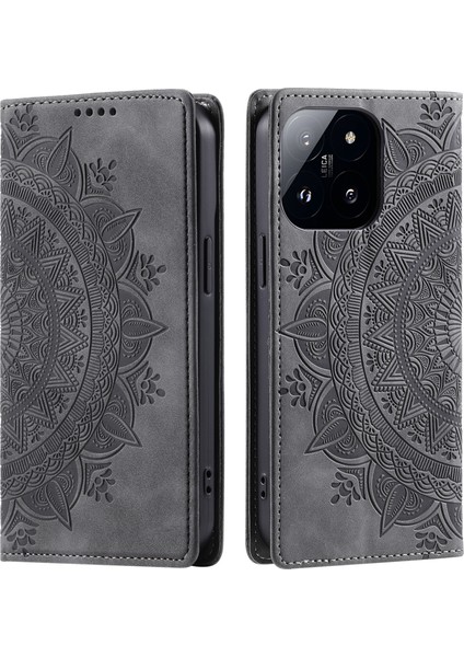 Xiaomi 14 Pro Kılıf Baskılı Mandala Çiçek Deri Telefon Kapağı (Yurt Dışından)