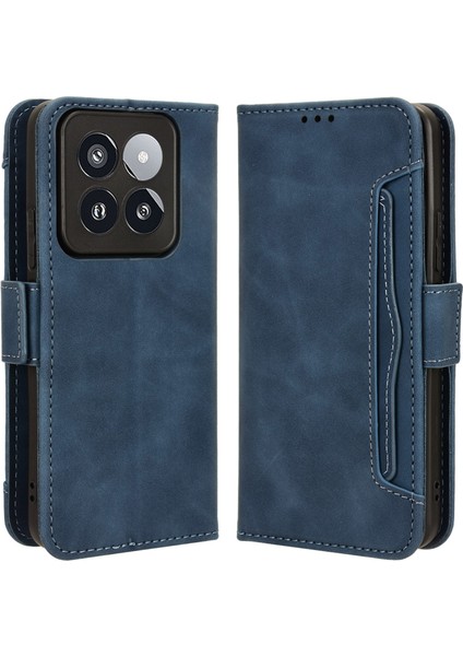 Xiaomi 14 Pro Kılıf Anti-Cratch Deri Akıllı Telefon Kapağı Birden Fazla Kart Yuvası (Yurt Dışından)