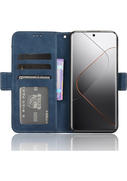 Xiaomi 14 Pro Kılıf Anti-Cratch Deri Akıllı Telefon Kapağı Birden Fazla Kart Yuvası (Yurt Dışından) modelleri