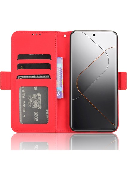 Xiaomi 14 Pro Kılıf Anti-Cratch Deri Akıllı Telefon Kapağı Birden Fazla Kart Yuvası (Yurt Dışından) modelleri