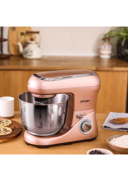 Bella 5 Lt 1300W Paslanmaz Çelik Hazne ve Aparatlı Stand Mikser Mutfak Şefi