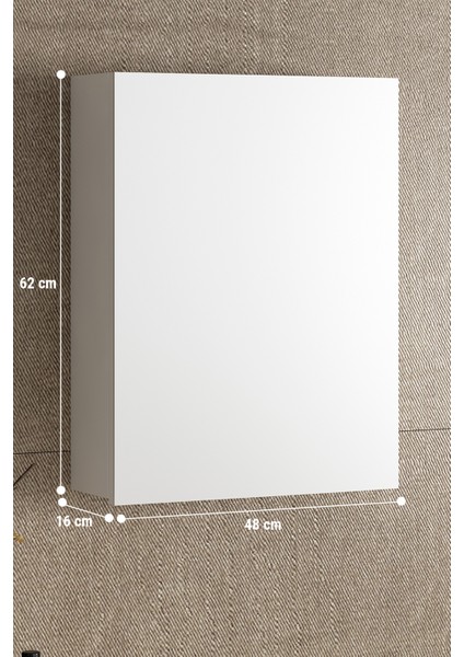 Çiğdem 55 cm Beyaz Mdf Aynalı Asma Banyo Üst Dolabı fırsatları