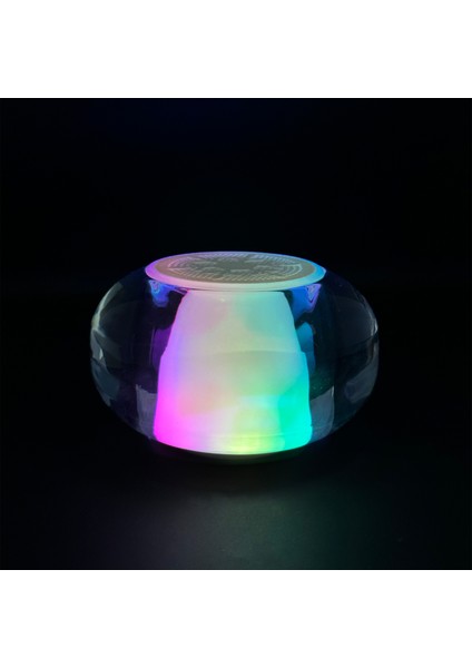 Kristal Cam Hoparlör Bluetooth Bağlantısı Rgb Işık Efekti Yüksek Ses Kaliteli Taşınabilir Hoparlör