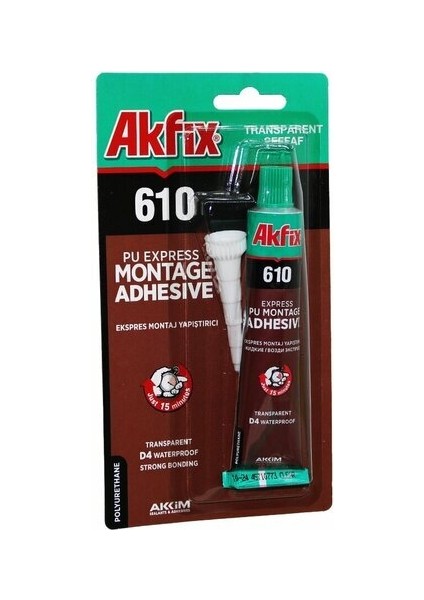 Şeffaf Ekspres Montaj Yapıştırıcı Tüp 50 ML - 30 Adet (3791)