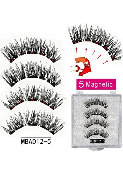 AD13-5 MB Moda 5 Manyetik Kirpik Doğal Mıknatıslar Kirpik Manyetik Aplikatör/klip Kiti 3D Vizon Kirpikleri Sahte Cils Magnetique (Yurt Dışından)