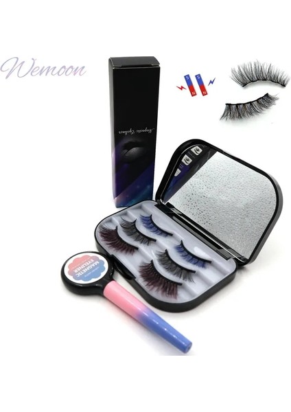 Mıknatıs Kirpikler Manyetik Kirpikler Eyeliner Seti Renkli 3D Vizon Kirpik Doğal Yapay Sahte Kirpikler Sahte Cils Magnetique (Yurt Dışından)