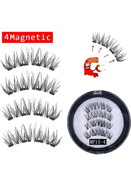 SET-01-MP15-4 1 Çift 3D Manyetik Kirpik (Yurt Dışından)