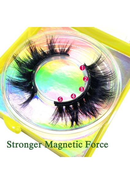 A05-CT-FH Manyetik Kirpikler 3D Vizon 5 Manyetik Süper Emme Mıknatıslı Eyeliner ile Kullanım Kolay Giyilebilir Yeniden Kullanım Kullanımı Artırın Doğal Kabarık (Yurt Dışından)