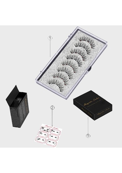 MB4K-5 MB3K 5 Manyetik Kirpik Doğal 3D Mıknatıs ile El Yapımı 8 Adet Manyetik Kirpik Cımbız Seti Vizon Göz Kirpikleri Sahte Cils Magnetiqu (Yurt Dışından)