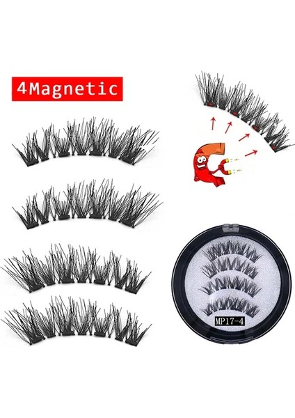 SET-01-MP17-4 1 Çift 3D Manyetik Kirpik (Yurt Dışından)