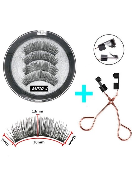 MP10-4-LZ 3D Manyetik Sahte Kirpik El Yapımı Yapay Yanlış Kirpik Manyetik Doğal Vizon Kirpik Mıknatıs Üst Kirpik (Yurt Dışından)
