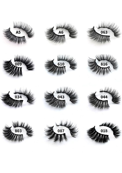 MIX003 Manyetik Kirpikler 3D Suya Dayanıklı Kirpikler Mıknatıslı Kirpikler ve Manyetik Likit Eyeliner ve Manyetik Sahte Kirpikler ve Cımbız Seti (Yurt Dışından)