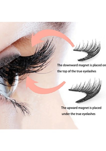 SF09-5 4 Çift 5 Mıknatıslar 3D Manyetik Yanlış Eyelashes El Yapımı Yapay Sahte Cils Cımbız ile Manyetik Doğal Vizon Kirpikler (Yurt Dışından)