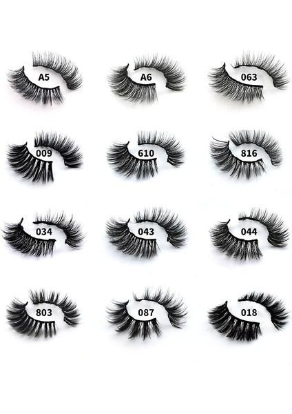 MIX004 Manyetik Kirpikler, El Yapımı 3D Takma Kirpik, Likit Eyeliner ve Cımbız Kirpik Uzatma Seti, Suya Dayanıklı Eyeliner (Yurt Dışından)