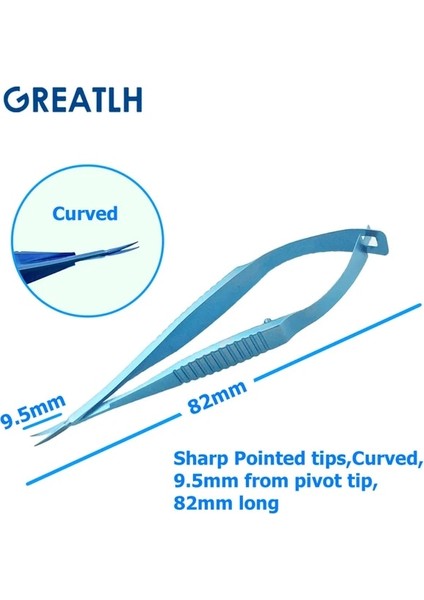 Kavisli-B Oftalmik Venüs Makas Oftalmik Forseps Hayvan Deneyi 8.2 cm Paslanmaz Çelik/titanyum Oftalmik Aletler (Yurt Dışından)