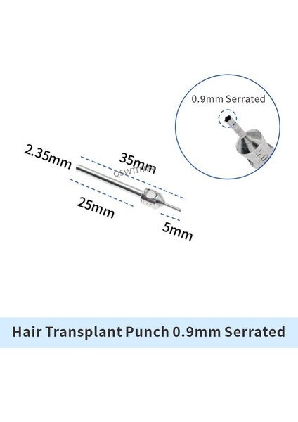 0.6mm Tırtıklı Saç Ekimi Punch Saç Folikülü Çıkarma Aracı Tırtıklı (Yurt Dışından) fiyatları