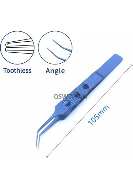 Kavisli Dişsiz 1 Adet Micros Titanyum Düz/kavisli/açılı Saç Ekim Cımbız Platformları Oftalmik Dişçi Forseps (Yurt Dışından)