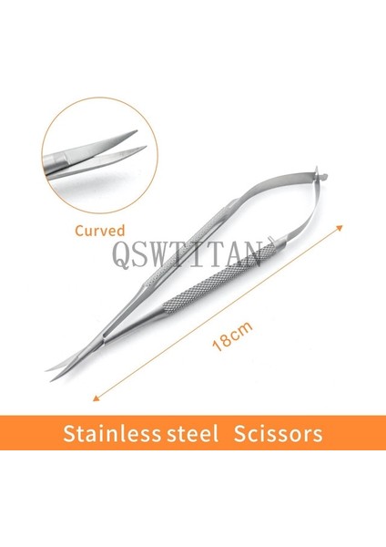 18 cm Kavisli Oftalmik Mikro Kornea Makası 12.5-18 cm El Aleti Cerrahi Paslanmaz Çelik Oftalmik Alet (Yurt Dışından)