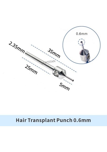 0,6 mm Tırtıklı Saç Folikülü Çıkarma Aleti ile Saç Ekim Punch'ı (Yurt Dışından)