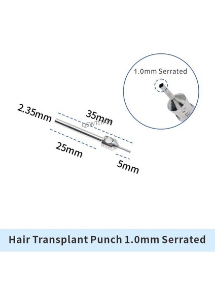 1.0mm Tırtıklı Saç Ekimi Yumruk Saç Folikülü Çıkarma Aracı Tırtıklı (Yurt Dışından)