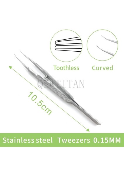 Dişsiz S-C 0.15MM 10.5cm Oftalmik Mikrocerrahi Forseps Cımbız Paslanmaz Çelik Cerrahi Alet Titanyum (Yurt Dışından)