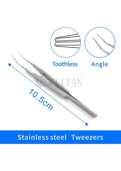 Dişsiz S-C 0.15MM 10.5cm Oftalmik Mikrocerrahi Forseps Cımbız Paslanmaz Çelik Cerrahi Alet Titanyum (Yurt Dışından)