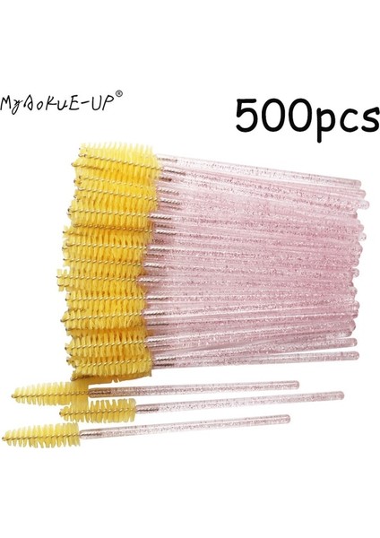 500 Adet Yenı 200/500 Adet Tek Kullanımlık Naylon Maskara Değnek Aplikatör Kristal Kolu Kirpik Fırçası Kirpik Uzatma Makyaj Araçları (Yurt Dışından)