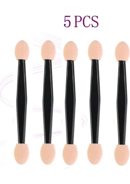 5pcs-Black Ltwego 50/5pcs Tek Kullanımlık Göz Farı Fırçası Çift Taraflı Sünger Naylon Seti Makyaj Göz Farı Fırçaları Kozmetik Aplikatör Makyajı Için (Yurt Dışından)