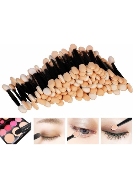 5pcs-Black Ltwego 50/5pcs Tek Kullanımlık Göz Farı Fırçası Çift Taraflı Sünger Naylon Seti Makyaj Göz Farı Fırçaları Kozmetik Aplikatör Makyajı Için (Yurt Dışından)