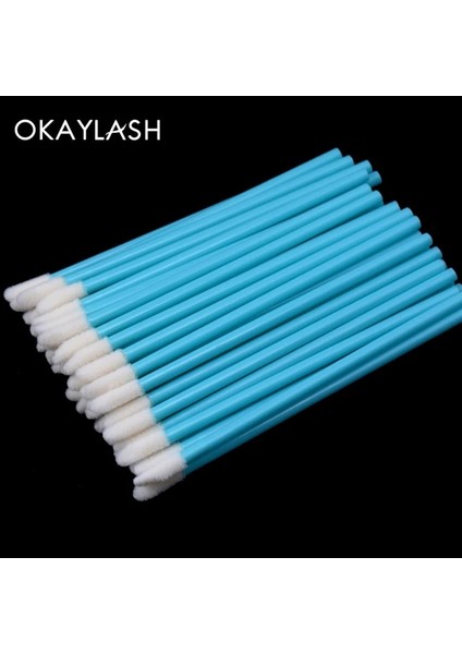 50 Adet Mavi Renk 50 Adet Tek Kullanımlık Mini Dudak Fırçası Malzemeleri Kirpik Uzatma Ruj Aplikatör Parlak Fırça Mackeup Aksesuarları Için Spoolies (Yurt Dışından)