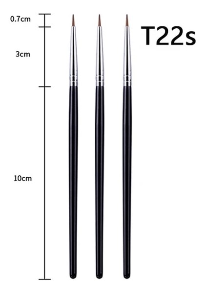 T22S-3PCS T22 Ince Eyeliner Makyaj Fırçası Sıvı Jel Eyeliner Fırçası Hassas Ince Uzun Eyeliner Fırçası Profesyonel Eyeliner Makyaj Aracı (Yurt Dışından)