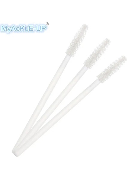 Fulle Beyaz 50 Adet Silikon Maskara Fırçaları Aplikatör Tek Kullanımlık Kirpik Fırçaları Tarak Güzellik Makyaj Fırça Kadınlar Için Kirpik Uzatma Araçları (Yurt Dışından)