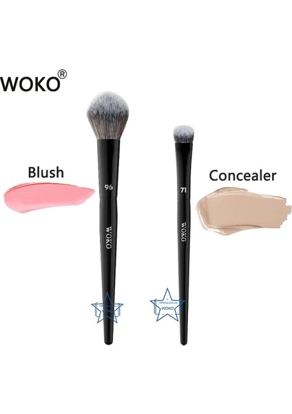 Woko 96-71 70 Pro Büyük Fondöten Fırça Krem Fondöten Makyaj Fırçası Tombul Profesyonel Sentetik Saç Yüz Kontur Fondöten Makyaj Aracı (Yurt Dışından)
