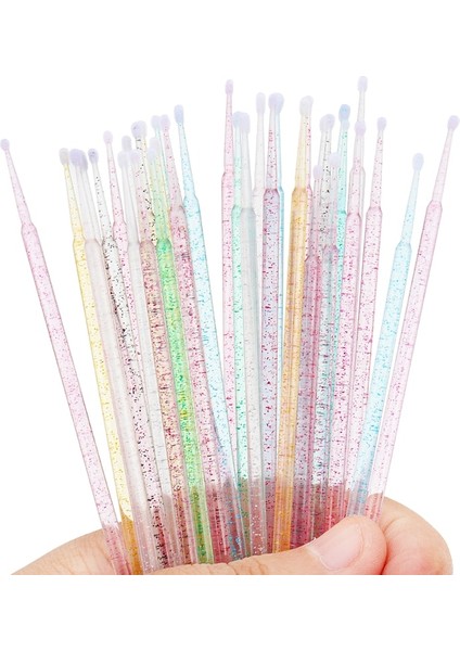 AA120-09 100 Adet Tek Kullanımlık Kristal Mikro Fırça Bireysel Kirpik Çıkarma Çubukla Mikro Fırça Kadınlar Için Kirpik Uzatma Makyaj Fırça Araçları (Yurt Dışından) indirimleri