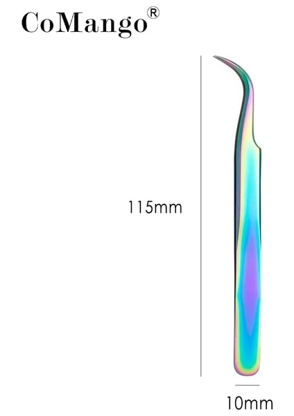 Rainbow 2 1 Adet Kirpik Uzatma Cımbızı Kirpik Cımbızı Düz ve Kavisli Uçlu Cımbız Kirpik Uzatma Için Paslanmaz Çelik Cımbız (Yurt Dışından)