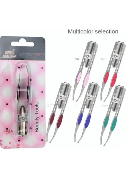 Tan Siyah 1 Pc LED Kaş Cımbız Maquillaje Kirpik Uzatma Malzemeleri Pinzas Przybory Makijażu Kırpma Klip Göz Epilasyon Yapmak (Yurt Dışından)