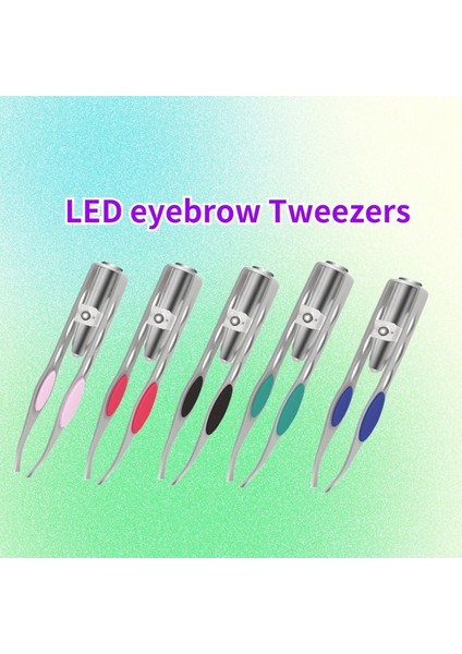 Tan Siyah 1 Pc LED Kaş Cımbız Maquillaje Kirpik Uzatma Malzemeleri Pinzas Przybory Makijażu Kırpma Klip Göz Epilasyon Yapmak (Yurt Dışından)