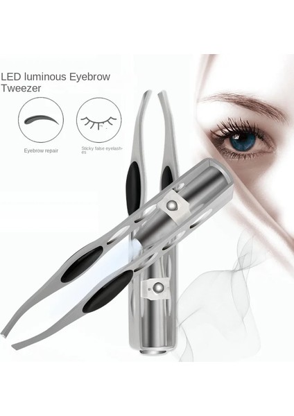 Tan Siyah 1 Pc LED Kaş Cımbız Maquillaje Kirpik Uzatma Malzemeleri Pinzas Przybory Makijażu Kırpma Klip Göz Epilasyon Yapmak (Yurt Dışından)